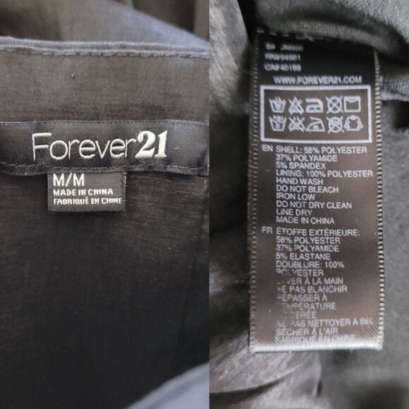 Forever 21 Dress Cocktail Avant-garde One Shoulder Ruffle 3D Rosette Black Sz M - Picture 4 of 10